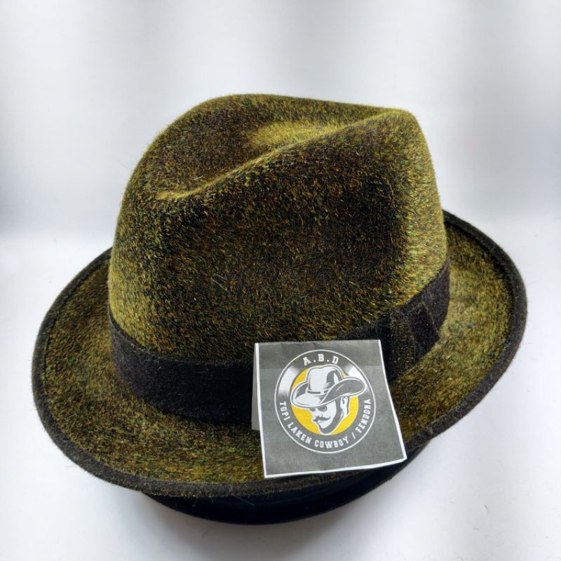 Topi Laken Fedora Import 100% Wool, Topi Jazz, Topi Laken, Topi Fedora