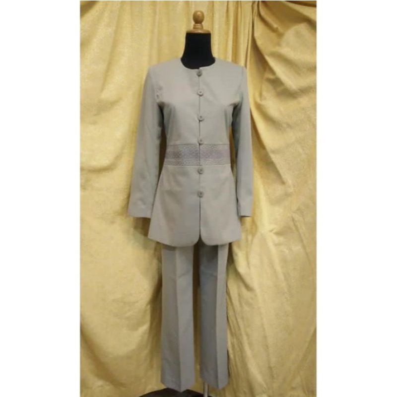 LD 24 Blazer Bordir Pinggang Stelan Celana Panjang Tatum by Itang Yunasz