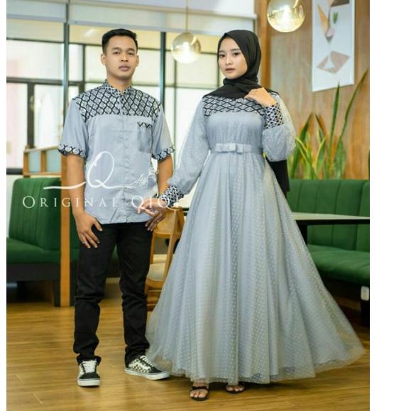 Terbaik.. COUPLE CASANDRA / BAJU BATIK DRESS GAMIS BATIK BROKAT COUPLE PASANGAN / KEMEJA BATIK / GAM