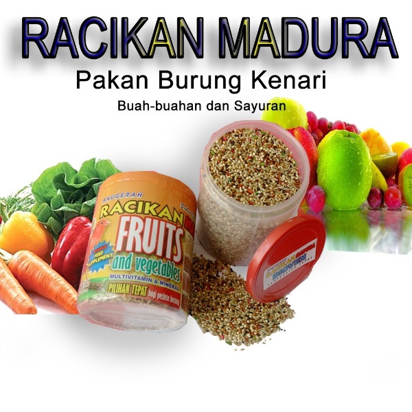 Pakan Makanan Burung Kenari Canary Racikan Madura Fruit Buah &amp; Sayuran