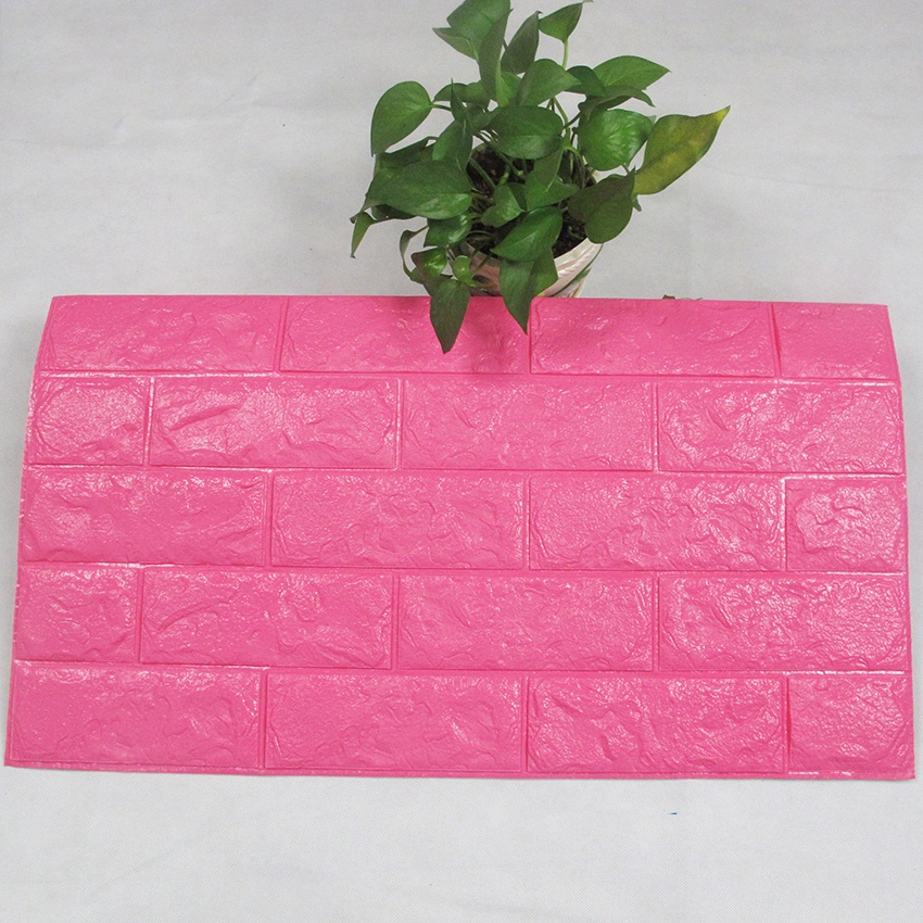 Wallpaper 3D Brick Dekorasi Dinding Wall Foam Brick 3D Batu Bata Waterproof Setengah uk 38Cm X 70Cm BD19-PINK-GLOSSY
