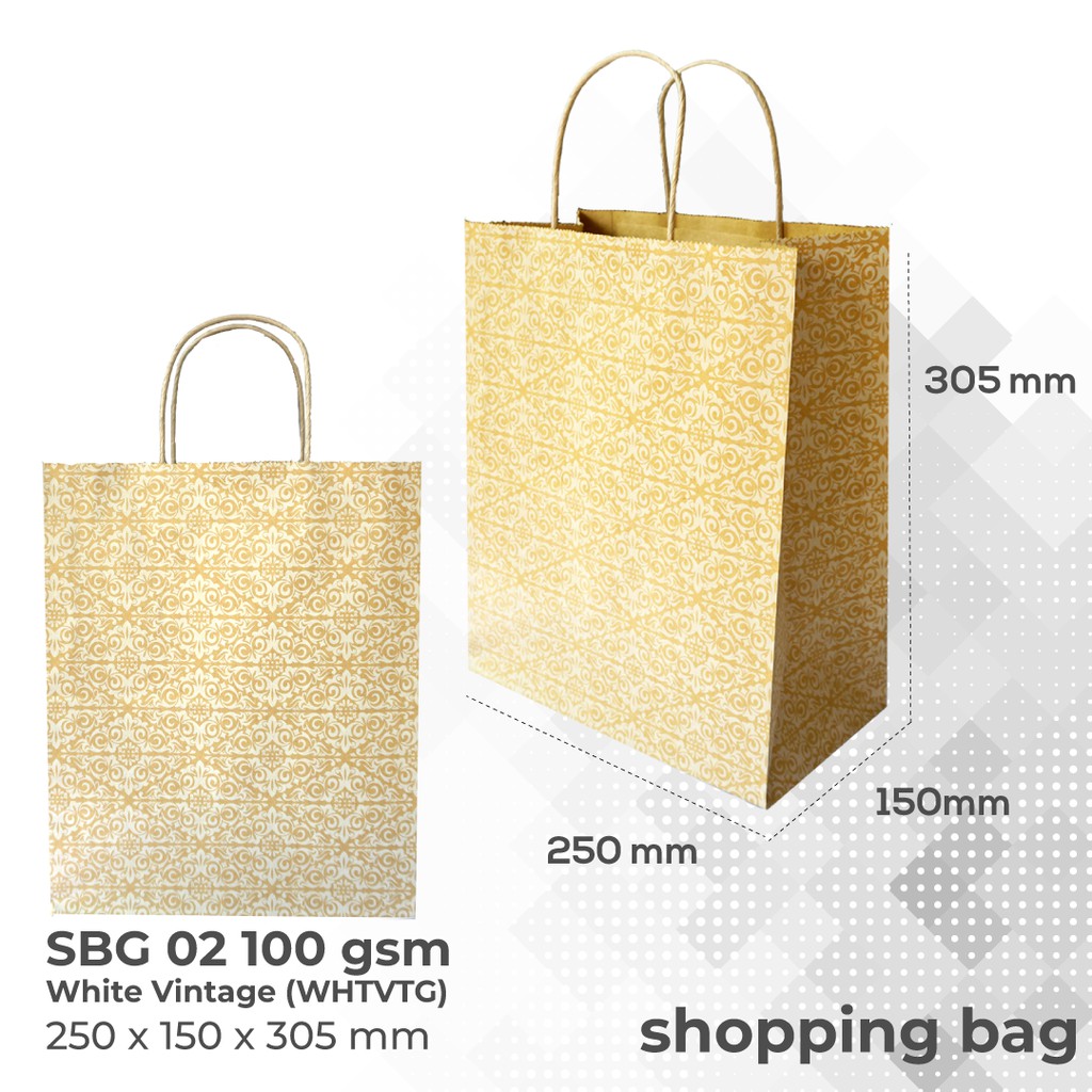 Paper Bag Shopping Bag Kantung Belanja (SBG25-25X15X30.5 Cm)