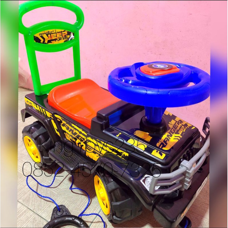 Mobil Anak Besar Bisa Dinaiki Tali Tarikan Bunyi Klakson Ride On Polisi Balap Car Body Kokoh Kuat