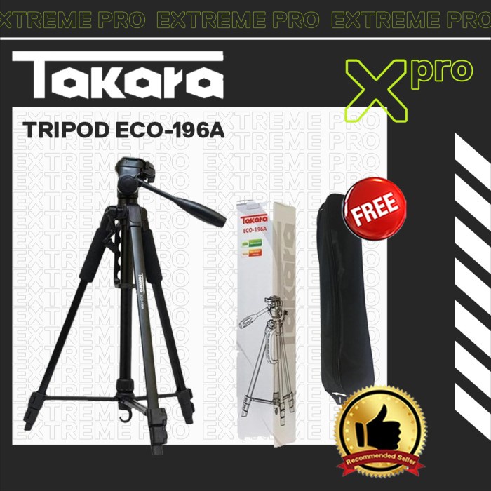 Tripod TRIPOD TAKARA ECO-196A PLUS BAG(X2W6) Tripod Kamera dan HP Tripot Kamera Tripod Stabilizer HP