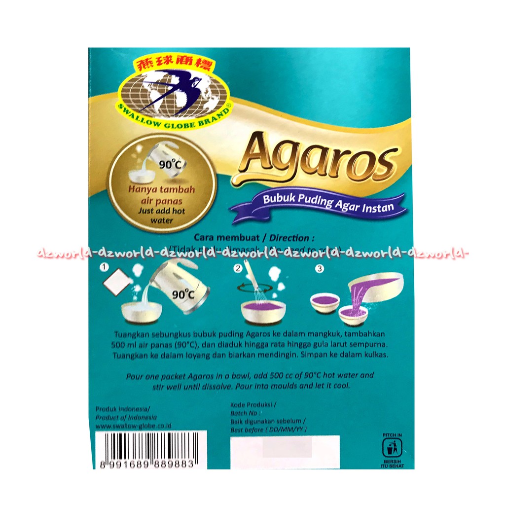 Agaros Swallow Globe Rasa Blackcurrant 180gr Pudding Instan Blekkaren