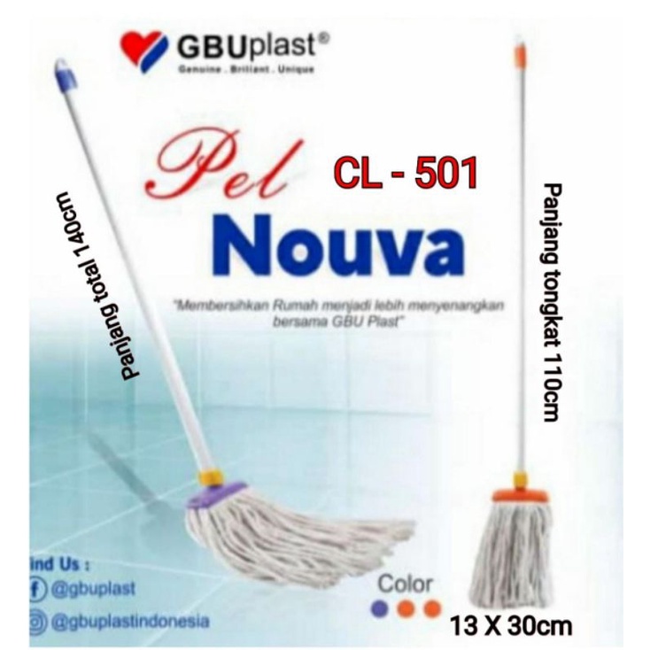 GBU Plast Pel Lantai Penyerap Air Nouva CL-501 / Spectra / Power Clean Thunder Mop Katun