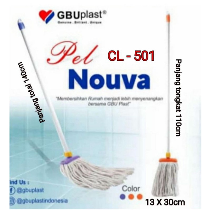 GBU Plast Pel Lantai Penyerap Air Nouva CL-501 / Spectra / Power Clean Thunder Mop Katun