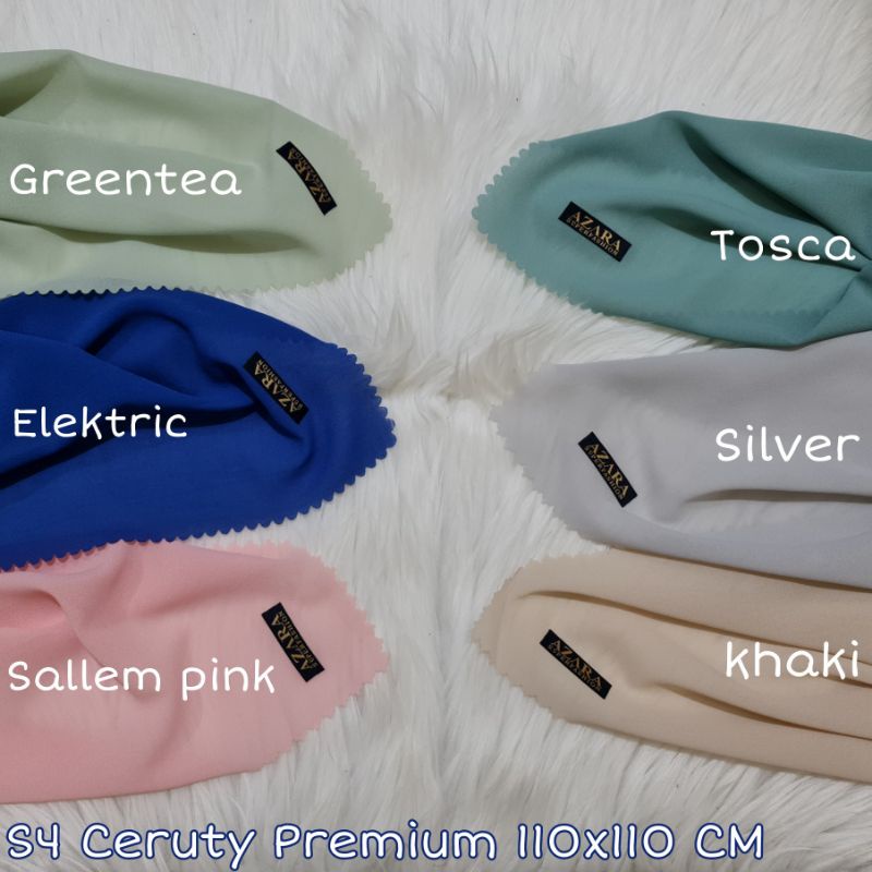 Azara Kerudung Segiempat Lacercut Ceruty Babydoll Premium 110X110 CM