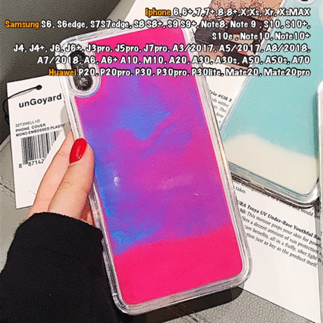 Watercase Glow Pink Iphone Samsung A50s A30s Huawei P20 P30 pro 6 6s 6s+ 6+ 7 7+ 8 8+ X Xs Xr XsMAX