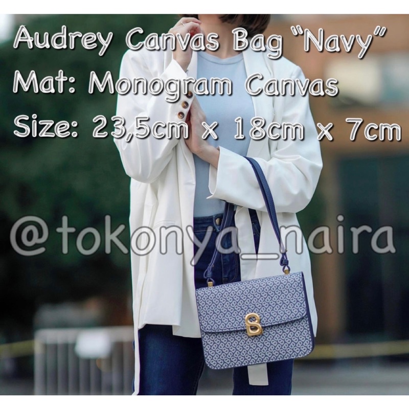 Audrey Canvas Bag “Navy” Buttonscarves