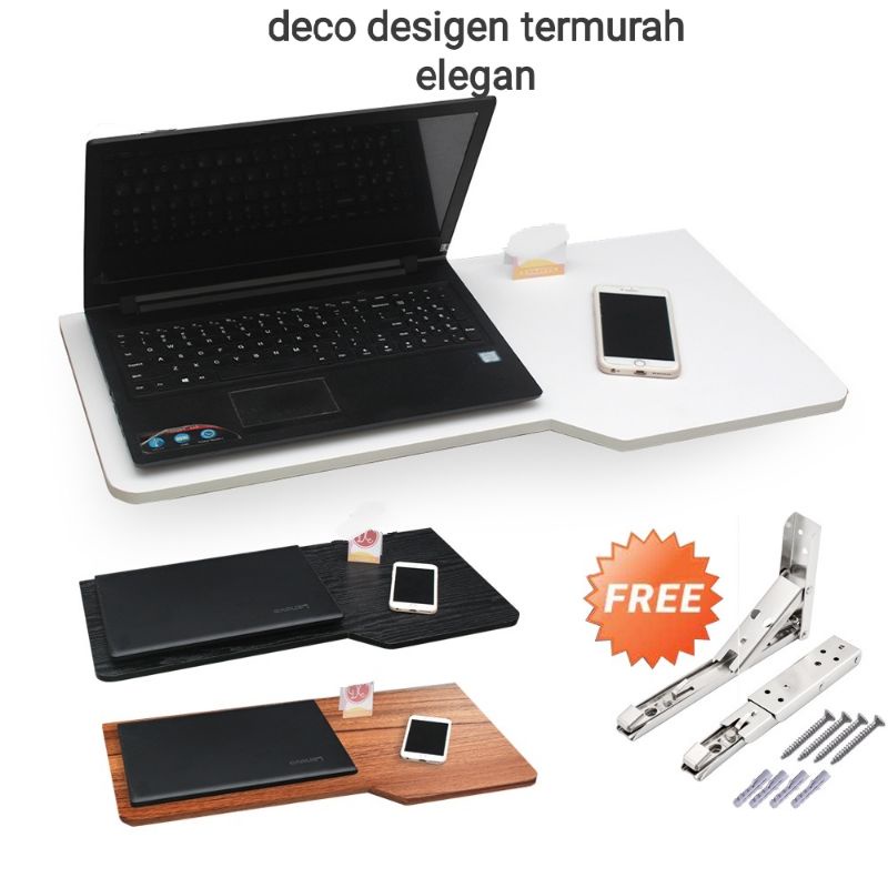 (paket murah komplit)MEJA LIPAT DINDING MEJA LAPTOP/MEJA BELAJAR/mejaLaptop 70x35 cm