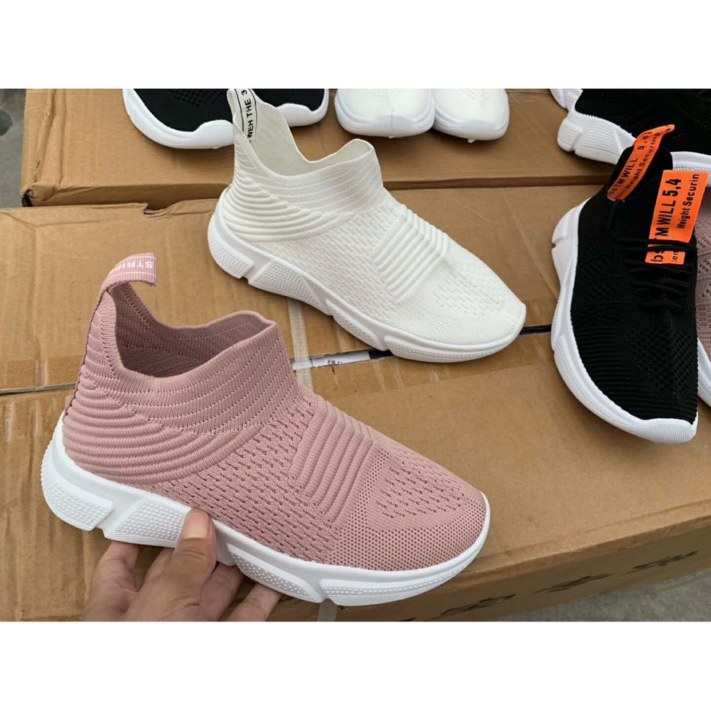 slip on knit sepatu rajut wanita import