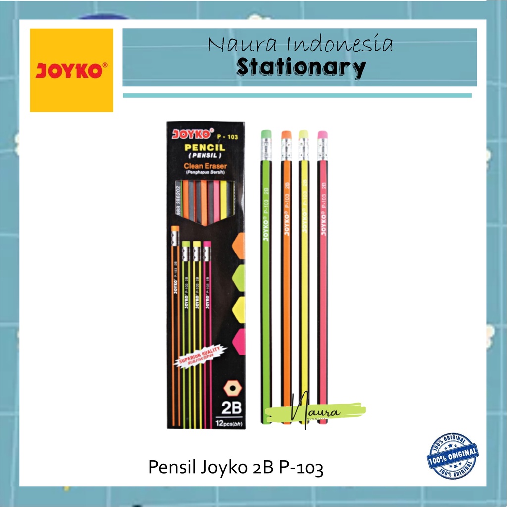 

[1 PACK] Pensil Joyko P-103 | 2B | Pensil Joyko | 12pcs