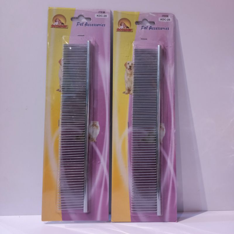 Sisir Comb Octagon Panjang 25Cm KDC-28 / Sisir Besi Gepeng Anjing Kucing