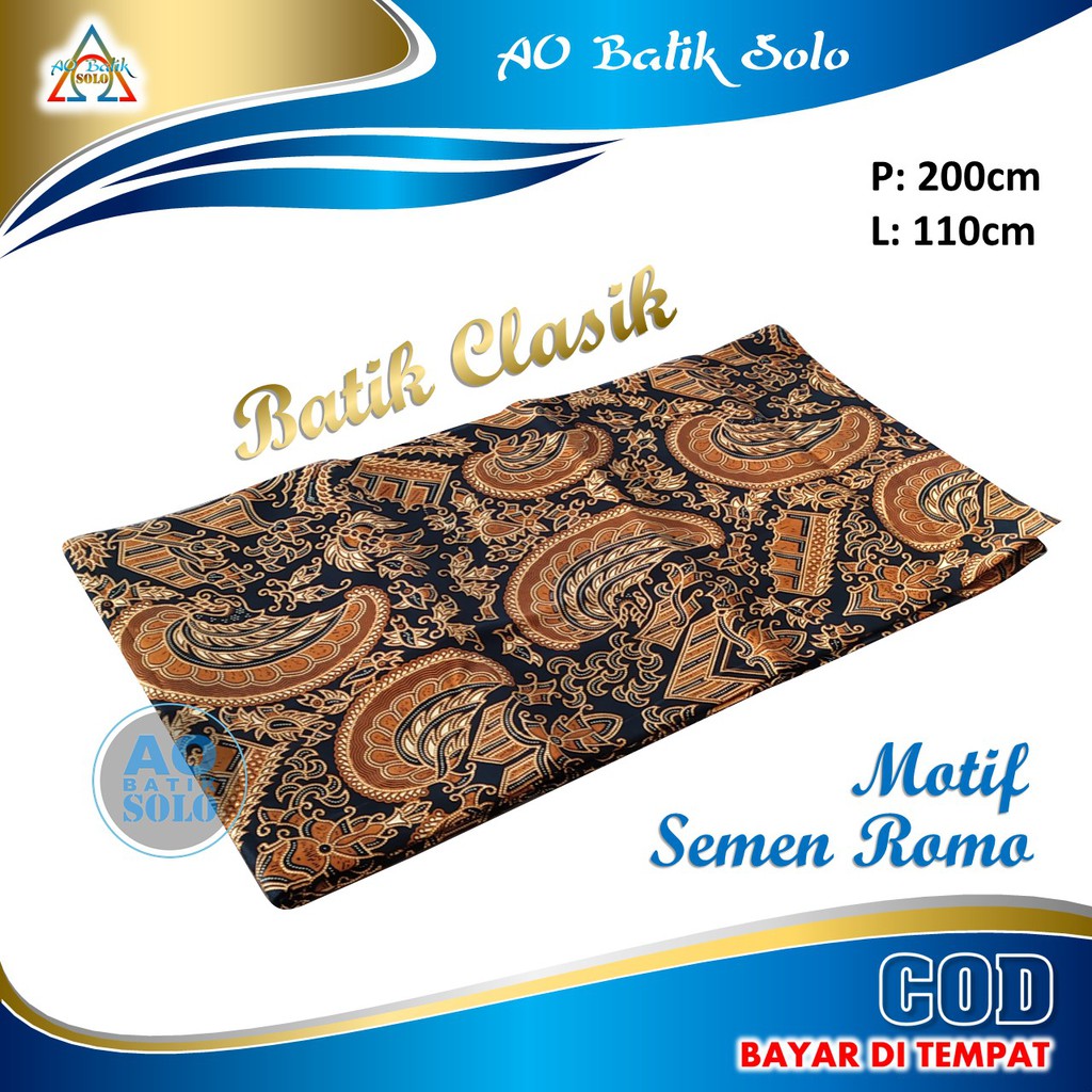 Kain Batik Jarik Motif Semen Romo, Rama - Batik Clasik, Kualitas Premium