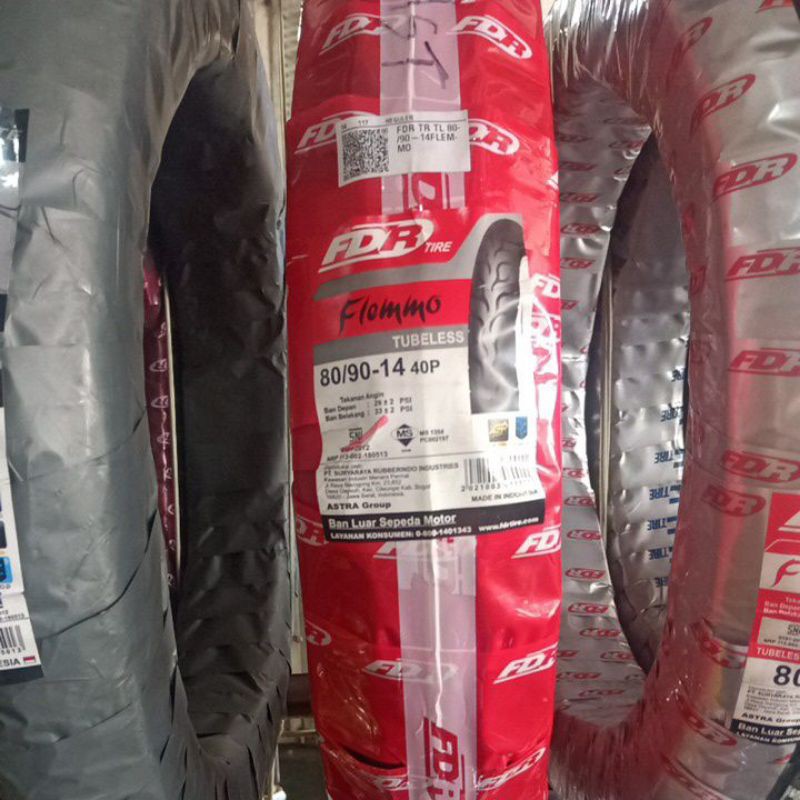 Ban FDR Depan Matic 80/90-14 Flemmo Tubeless, Ban Depan Beat Vario, Ban Belakang Mio