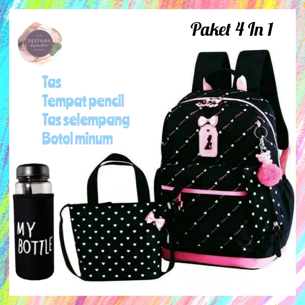 Tas Ransel Lucu Anak Perempuan Barb1e Mirr0r 4 In 1 Tas Sekolah Anak Tk Sd Smp