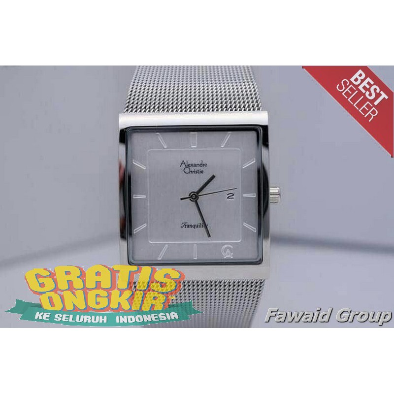 Best Seller Jam tangan Pria ALEXANDRE CHRISTIE AC 8333 PRIA ALL SILVER ORIGINAL