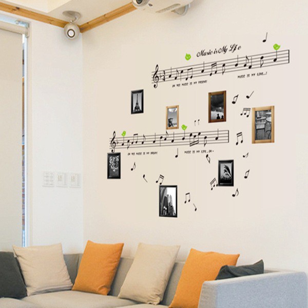 RELIZA WALL STICKER MUSIK NADA NOT MELODY MUSIC IS MY LIFE HOME STIKER DINDING AY7106