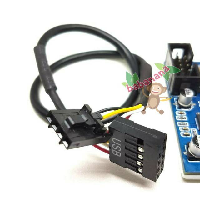 Kabel USB Motherboard 9 pin Splitter cabang front panel hub cable 9pin