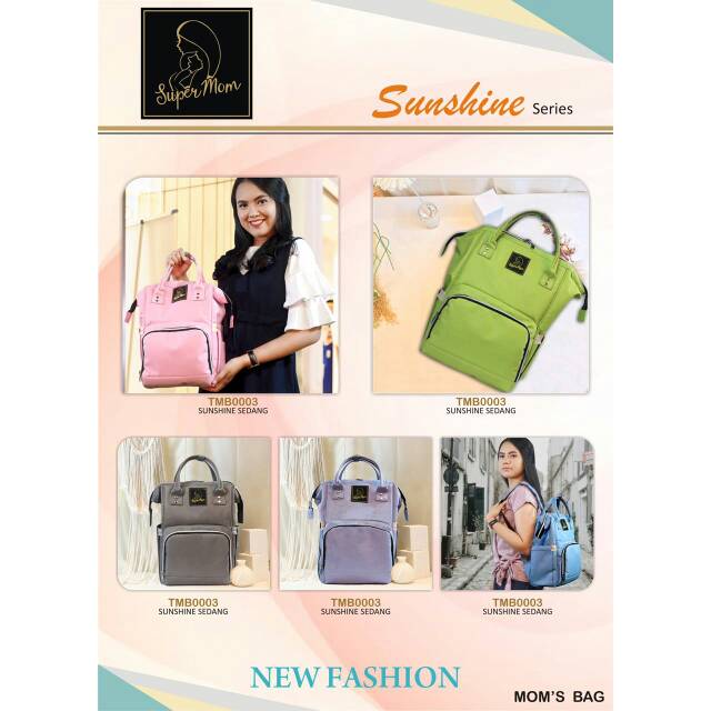 Super Mom Tas Ransel Tas Perlengkapan Bayi Ransel Multifungsi Sunshine Series Medium TMB0003