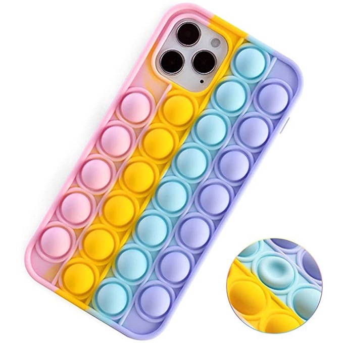 Soft Case hp pop it rainbow iPhone 11 Pro Max casing silikon boba lucu reliver stress