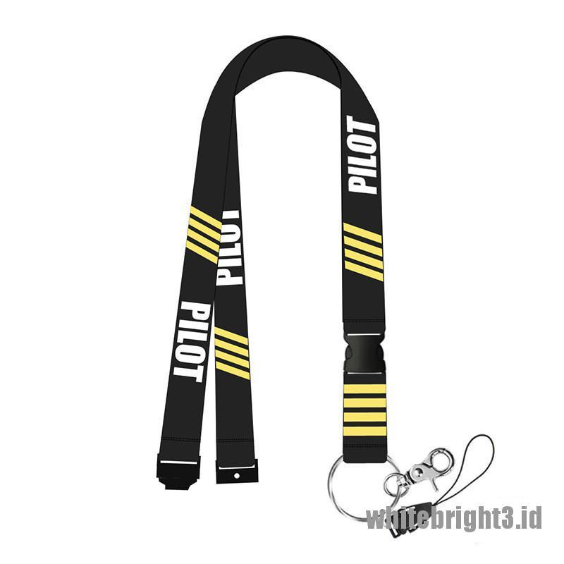 &lt; White3 &gt; Tali Lanyard Motif Tulisan remove before flight Untuk Kunci / Kartu id