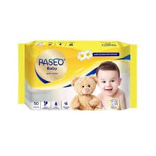 tissue basah Paseo - Tissu Tisu Basah BABY WIPES isi 50 sheet