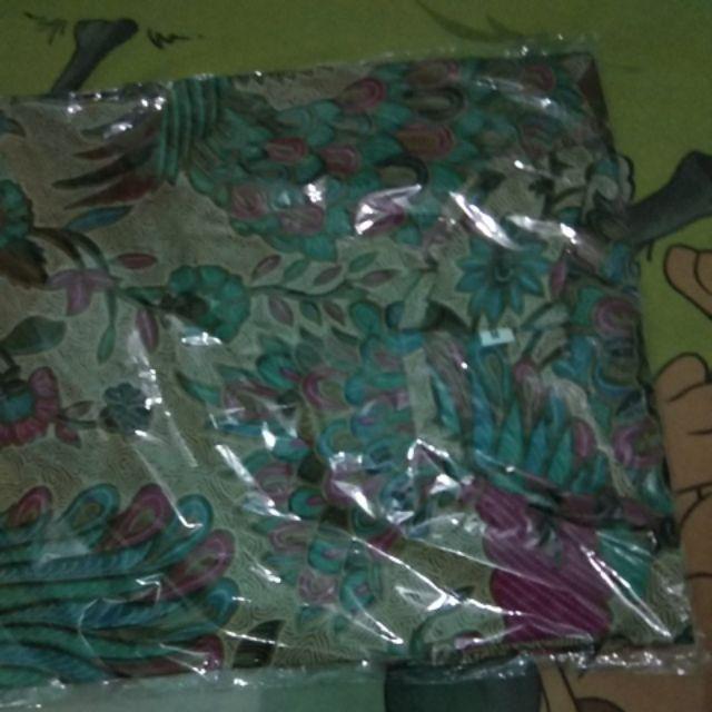 Couple Batik Hrb026 Blus Kenongo Motif Merak Kantoran Formal Katun Prima Lengan Panjang