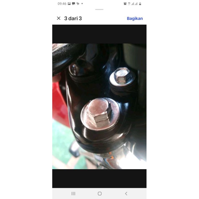 baut dan ring shock depan atas honda win 100