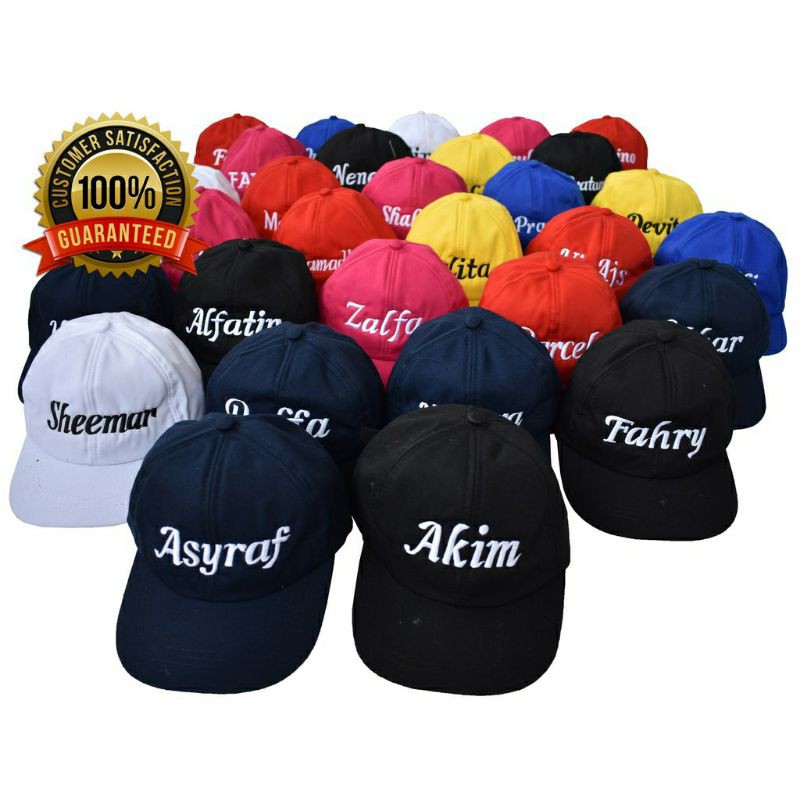 topi anak pakai nama topi dewasa pakai nama  topi custom  topi custom bordir