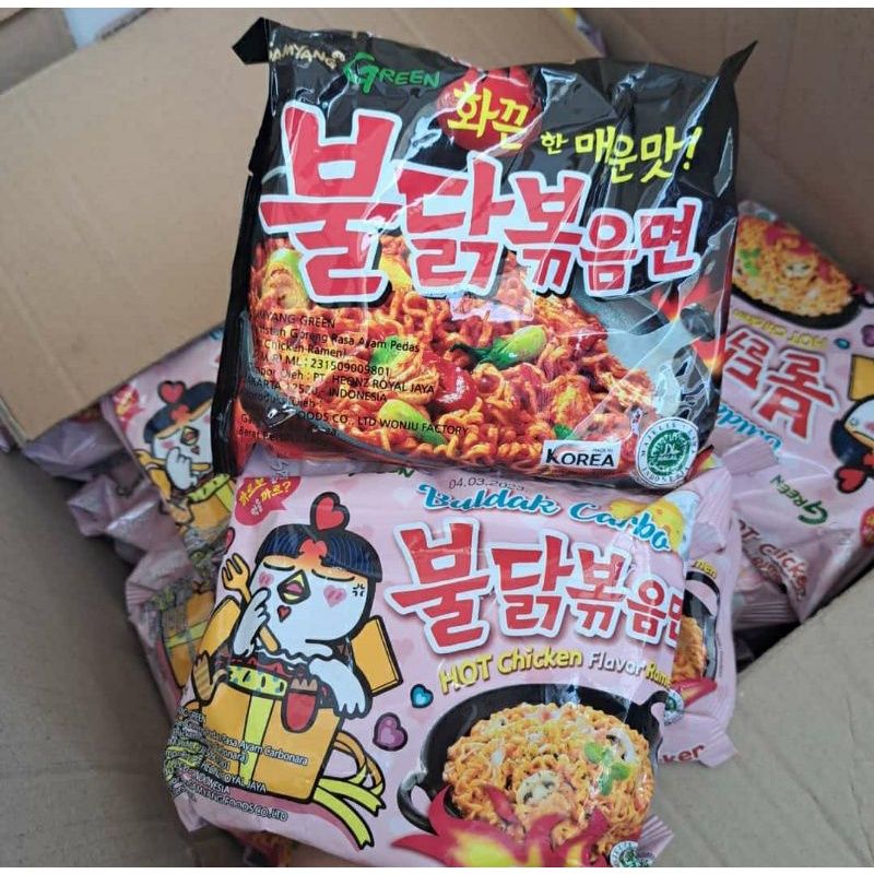 

paket samyang mie instant carbonara dan ayam original