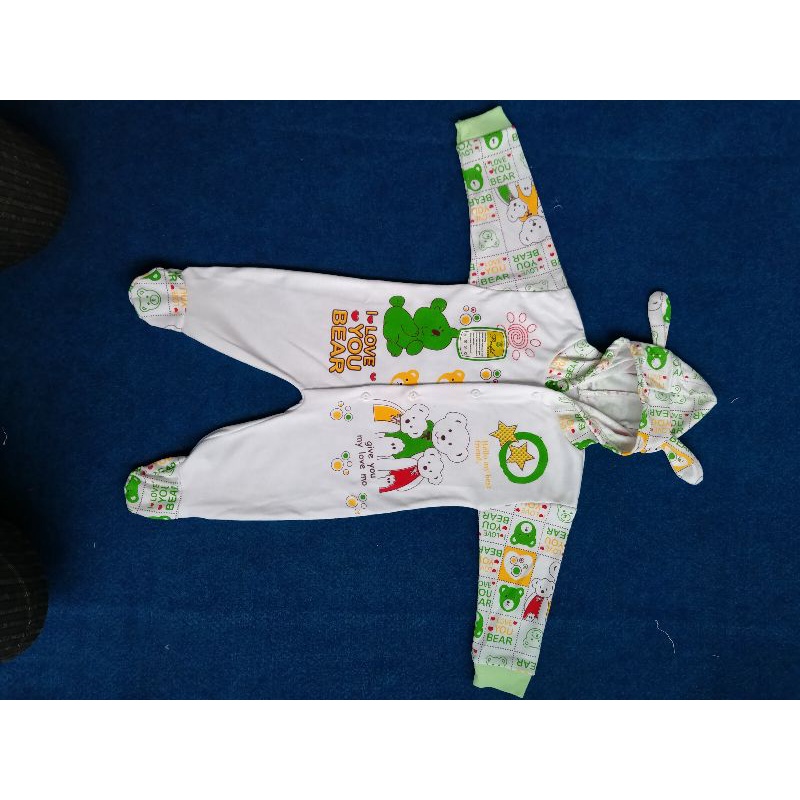 I Love You Bear Jumper Jumsuit Bayi Kaki Tutup