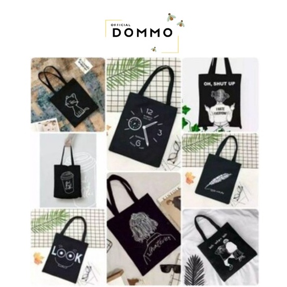 [LOKAL] DOMMO - D1514 ToteBag PEREKAT tote bag custom tas tote wanita kpop murah custom motif