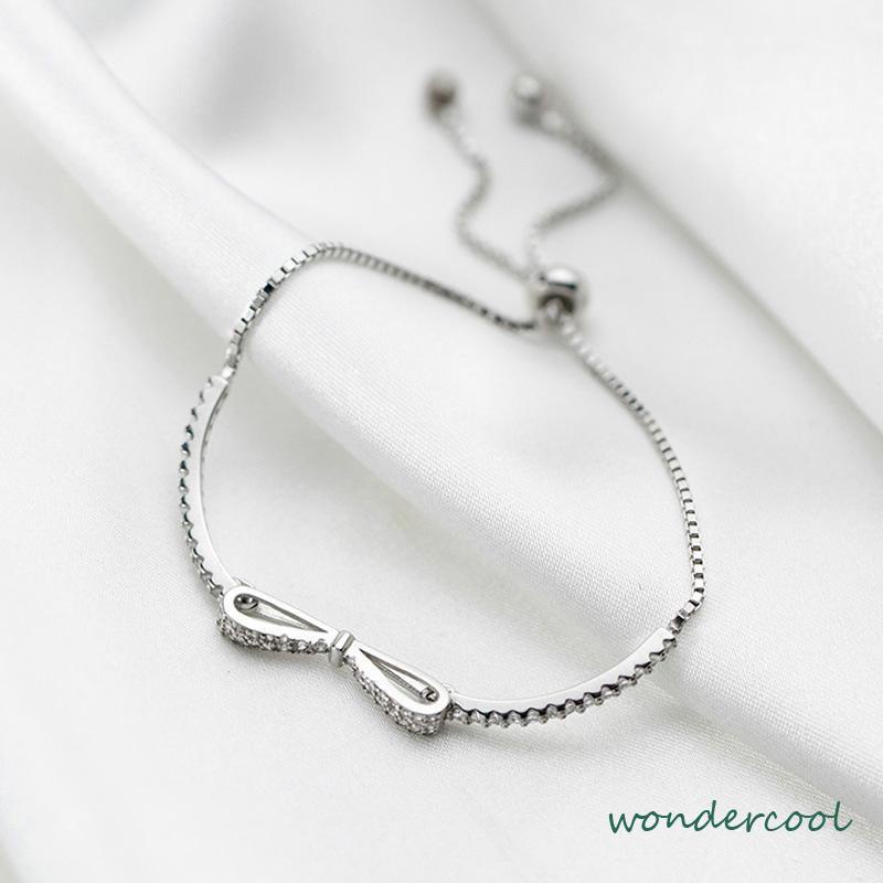 Super Flash Penuh Berlian Busur Gelang Niche Desain Cahaya Mewah High-end Hadiah Pacar Yang Indah-Won