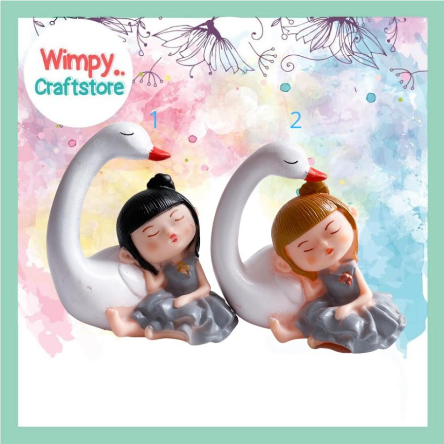 Cake Topper Miniature Angsa Hiasan Cake Dekorasi Kue