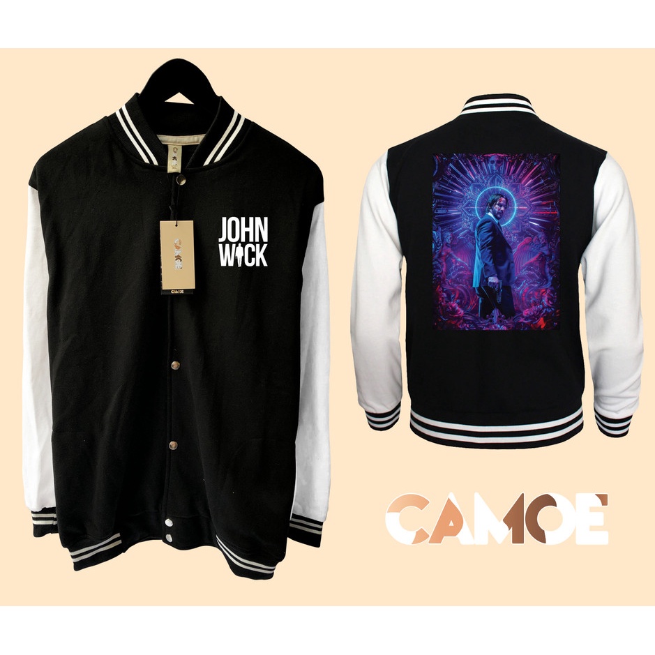 Jaket Baseball Varsity John Wick Poster 3D