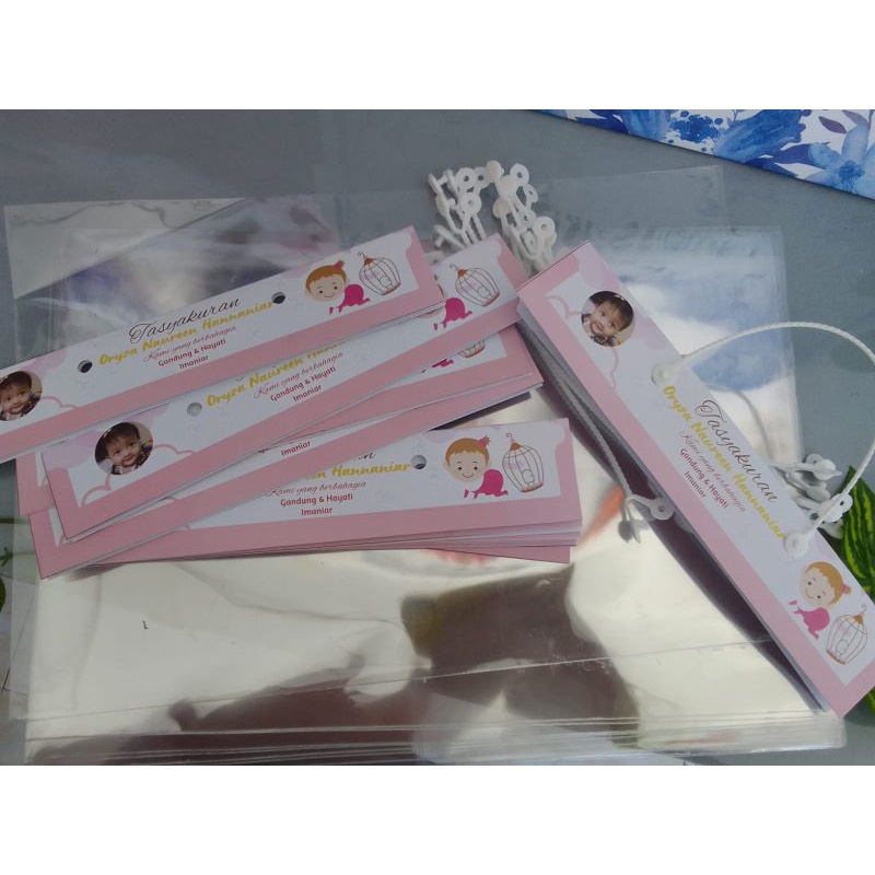 

Label snack Tasyakuran, ulang tahun, tedhak siten, bingkisan, parcel