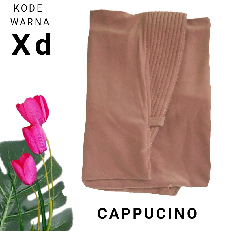 HIJAB MARYAM TALI DEWASA JERSEY PREMIUM 10 TAHUN KEATAS-JILBAB BERGO-ADEM DAN JAHITAN RAPI-KBSN- kode L-XD - CAPPUCINO