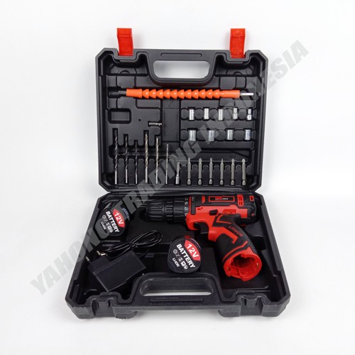 Cordless Drill Set 12V Mesin Bor Baterai Obeng Kunci Pas SUNC TOOLS