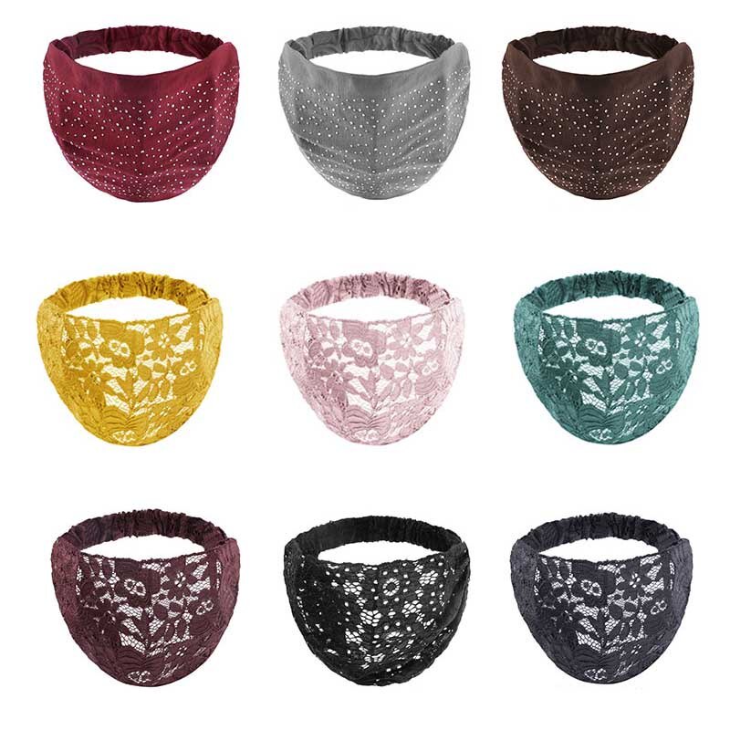 Premium Bandana Sorban Pinggiran Lebar Elastis Ala Korea Untuk Wanita Bando Motif Bunga Kekinian Import