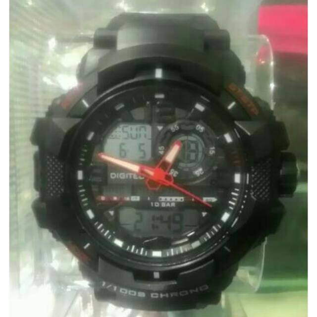 Jam tangan outdoor digitec, dual time analog dan digital