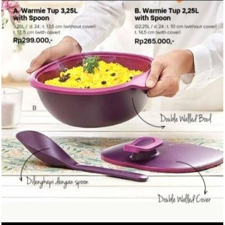 tupperware warmie tup per pcs - wadah nasi kuning - wadah nasi