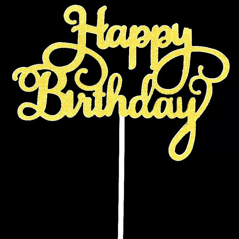 TOPPER CAKE HAPPY BIRTHDAY KERTAS GLITER