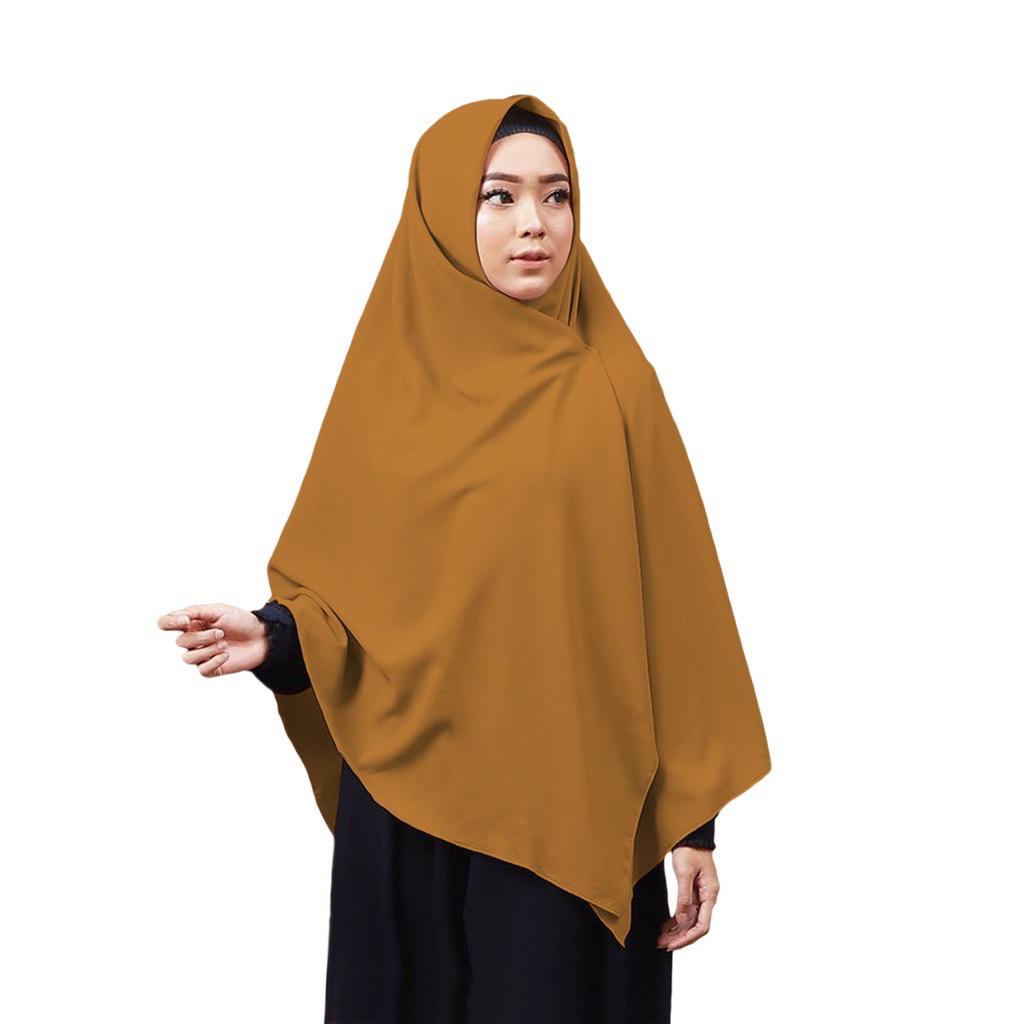 Jilbab Kerudung  Segi Empat Polos Bahan Wolfish Jumbo ukuran 135x135 By AmeraOfficial