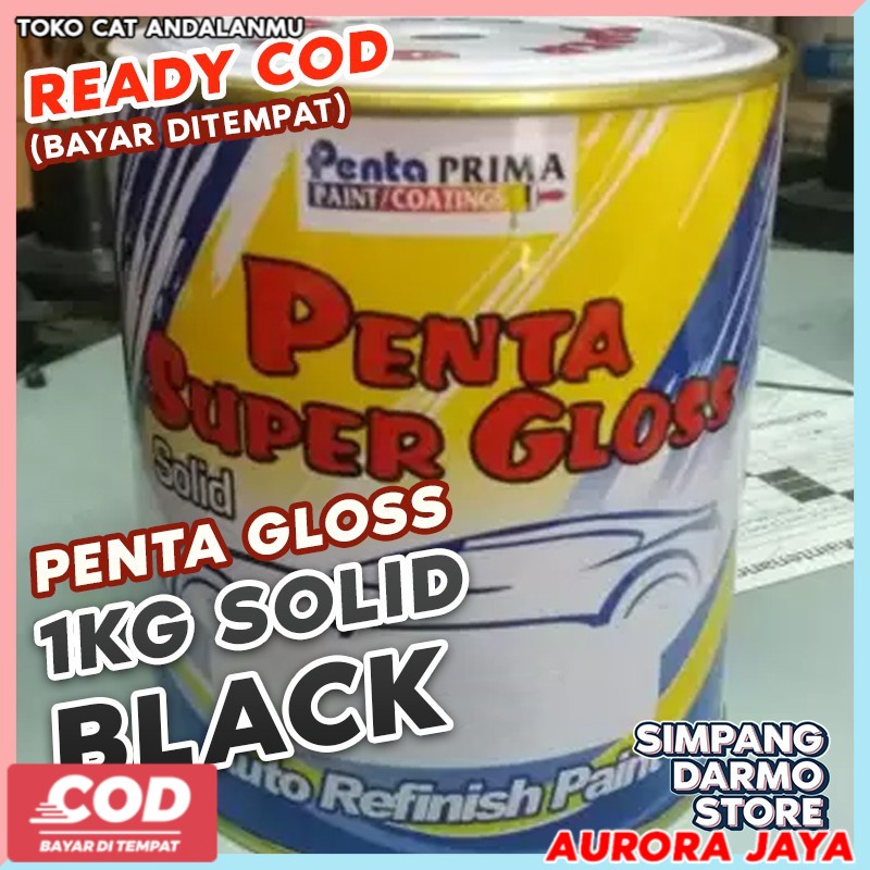 Penta Super Gloss 1 Kg / Sekilo Solid Black Hitam  Cat Mobil Motor Sepeda Glos Handalan Tahan Bensin