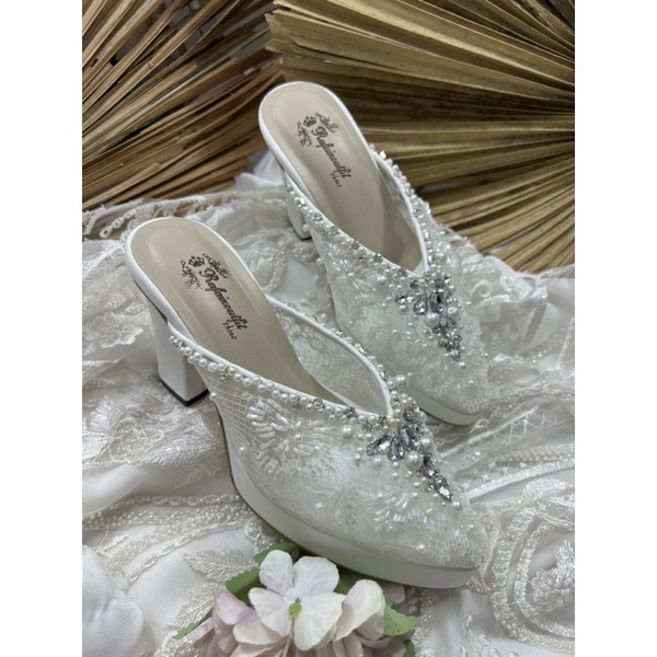 sepatu Rafaizoutfit sepatu wanita alena putih sepatu wedding 9cm