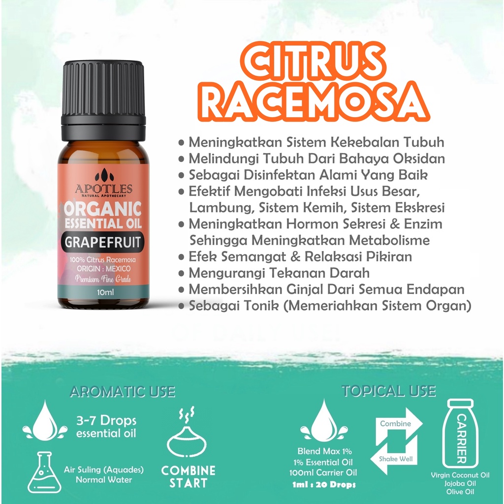 Grapefruit Essential Oil - Minyak Aromaterapi Jeruk Grapefruit Pure Essential Oil 10ml