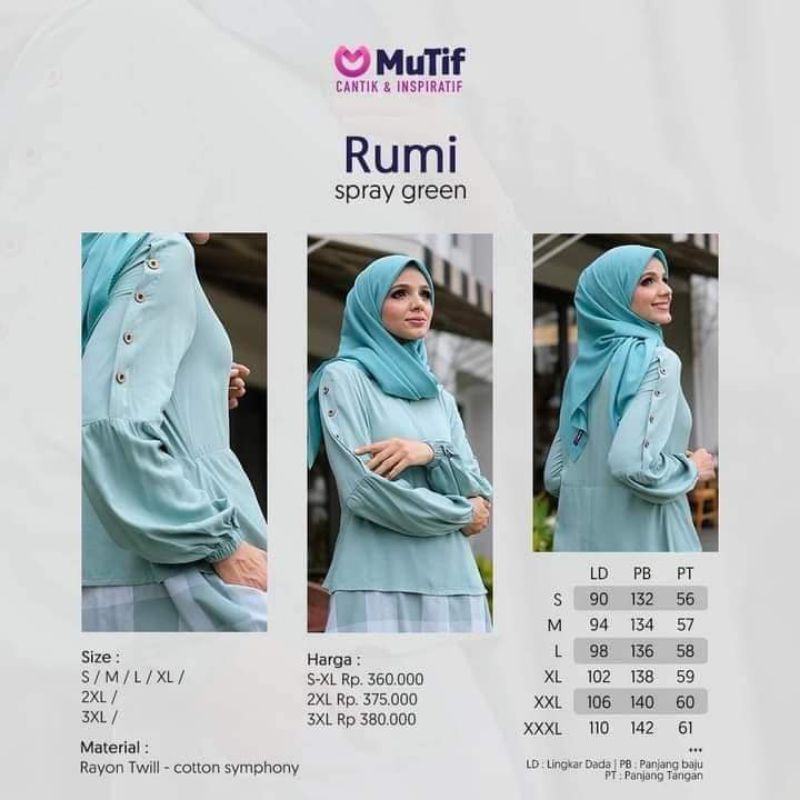 MUTIF GAMIS RUMI SPRAY GREEN