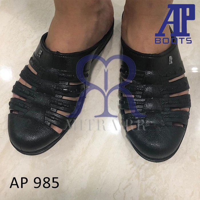 Sandal Karet AP Boots AP 985 Hitam Ap Boot Sendal Kasual Jalan